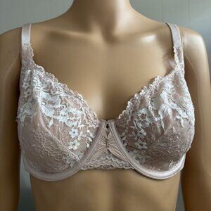 Victoria's Secret Unlined Demi Lace Bra Nude Beige 36DD